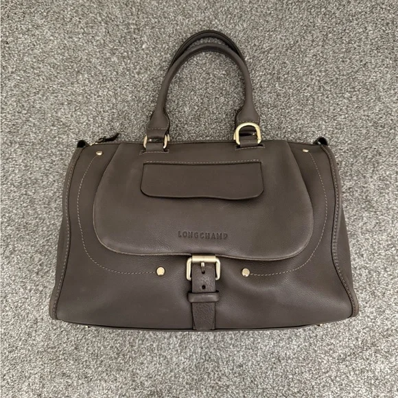 Longchamp Balzane Taupe Leather Tote Bag
